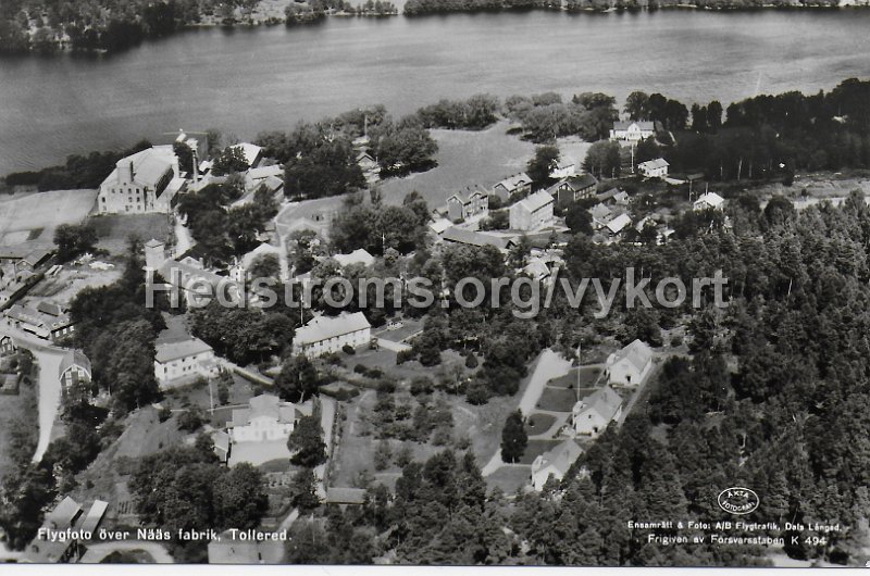 Flygfoto over Naas fabrik, Tollered. Odaterat. Ensamratt Foto AB Flygtrafik, Dals Langed. K494. Lilljequist.jpeg - Flygfoto över Nääs fabrik, Tollered.Odaterat.Ensamrätt & Foto: A/B Flygtrafik, Dals Långed. K494. Lilljequist.