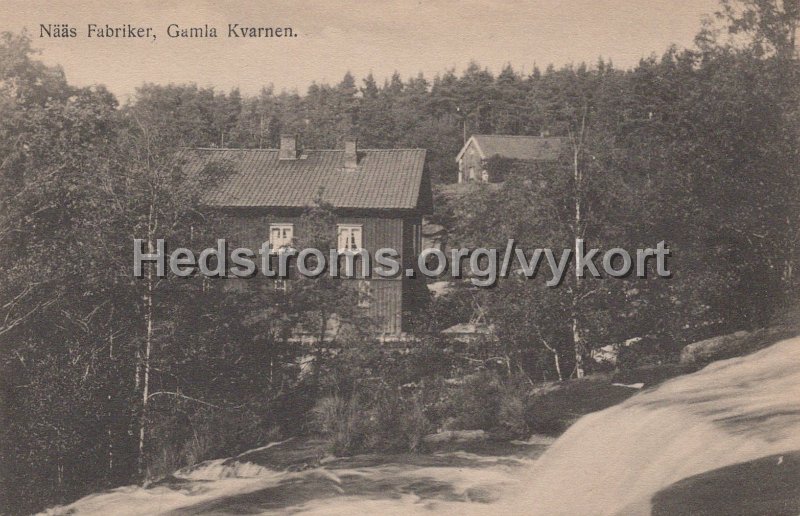 Naas Fabriker, Gamla Kvarnen. Odaterat. Forlag Naas Konsumtionsforening a-b., Floda st. Foto Hovfotograf Kaleb Torin, Alingsas.jpg - Nääs Fabriker, Gamla Kvarnen.Odaterat.Förlag: Nääs Konsumtionsförening A-B., Floda st.Foto. Hovfotograf Kaleb Torin, Alingsås.