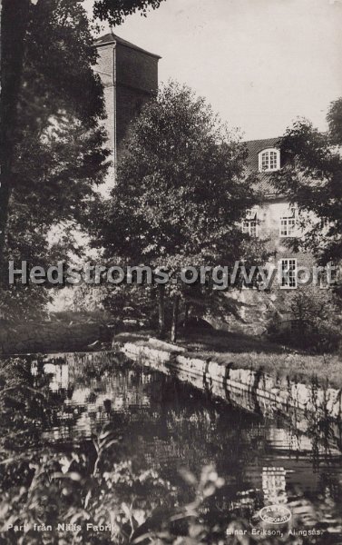 Parti fran Naas fabriker. Postganget 30 april 1948. Einar Erikson, Alingsas.jpg - Parti från Nääs fabriker.Postgånget 30 april 1948.Einar Erikson, Alingsås.