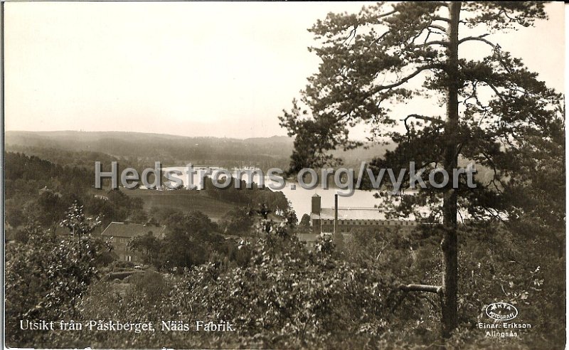 Utsikt fran Paskberget over Naas fabriker. Daterat 8 juni 1935.jpg - Utsikt från Påskberget över Nääs fabriker.Daterat 8 juni 1935.