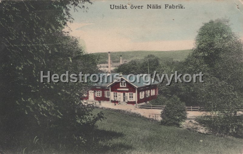 Utsikt over Naas Fabrik.Postganget februari 1911. Forlag Naas Konsumtionsforenings A Bol. Foto. Kaleb Torin, Alingsas..jpg - Utsikt över Nääs Fabrik.Postgånget februari 1911.Förlag: Nääs Konsumtionsförenings A Bol.Foto. Kaleb Torin, Alingsås.