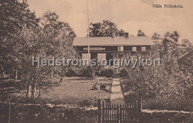 Naas Folkskola. Postganget 29 oktober 1914.jpg - Nääs Folkskola.Postgånget 29 oktober 1914.