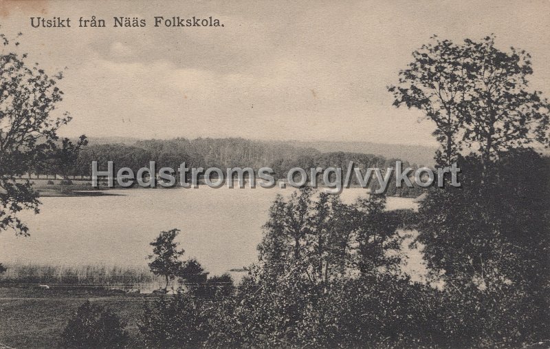 Utsikt fran Naas Folkskola. Postganget 27 juini 1920.jpg - Utsikt från Nääs Folkskola.Postgånget 27 juni 1920.