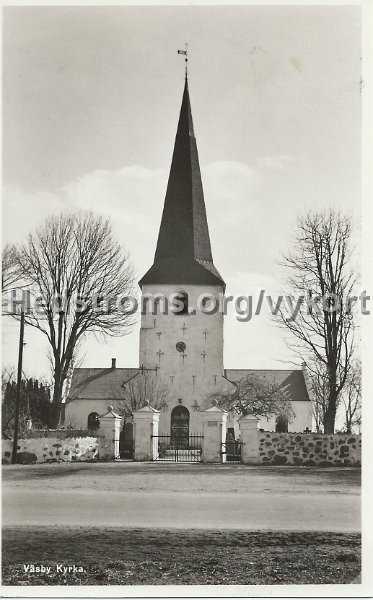 Vasby Kyrka. Odaterat. Axel Eliassons Konstforlag A.-B., Stockholm. 14457.jpeg - Väsby Kyrka.Odaterat.Förlag: Axel Eliassons Konstförlag A.-B., Stockholm. 144/57