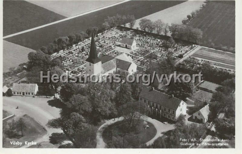 Vasby kyrka. Odaterat. Foto AB. Stockholms Aero.jpeg - Väsby kyrka.Odaterat.Foto: AB. Stockholms Aero