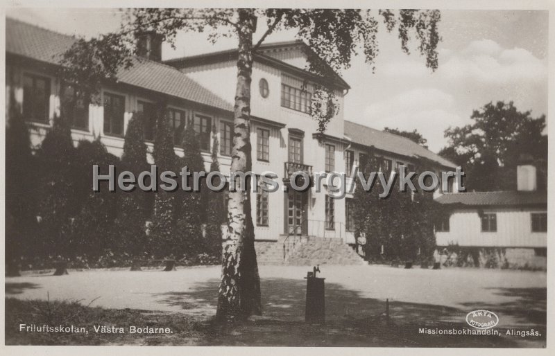 Friluftsskolan, Vastra Bodarne. Postganget 6 juli 1946. Missionsbokhandeln, Alingsas.jpg - Friluftsskolan, Västra Bodarne.Postgånget 6 juli 1946.Missionsbokhandeln, Alingsås.