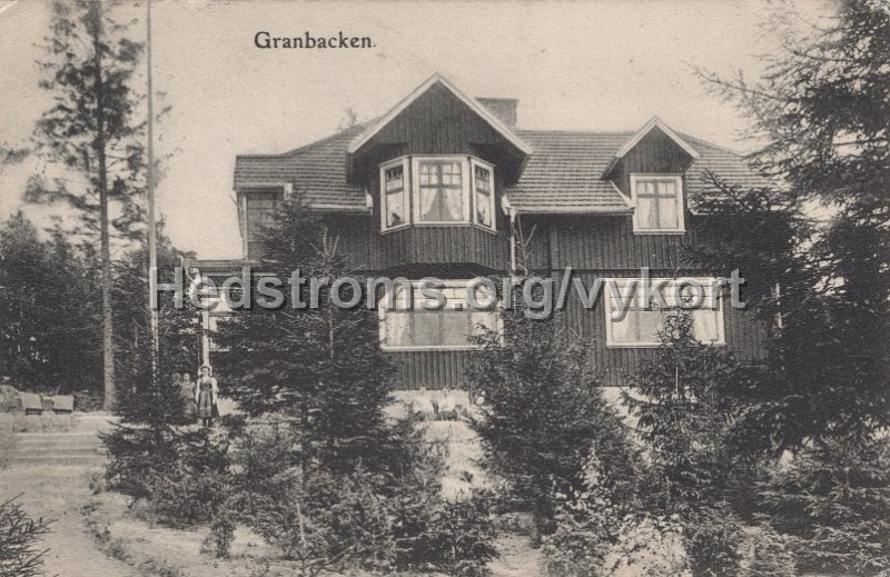 Granbacken. Postganget 9 oktober 1906.jpg - Granbacken.Postgånget 9 oktober 1906.