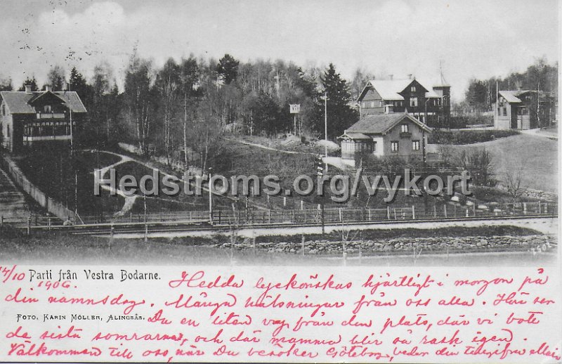 Parti fran Vastra Bodarne. Postganget 14 juni 1906. Foto, Karin Moller, Alingsas.jpeg - Parti från Västra Bodarne.Postgånget 14 juni 1906.Foto, Karin Möller, Alingsås.