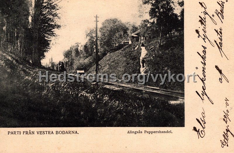 Parti fran Vestra Bodarna. Postganget 30 oktpober 1904.Alingsas Pappershandel.jpg - Parti från Vestra Bodarna.Postgånget 30 oktober 1904.Alingsås Pappershandel.