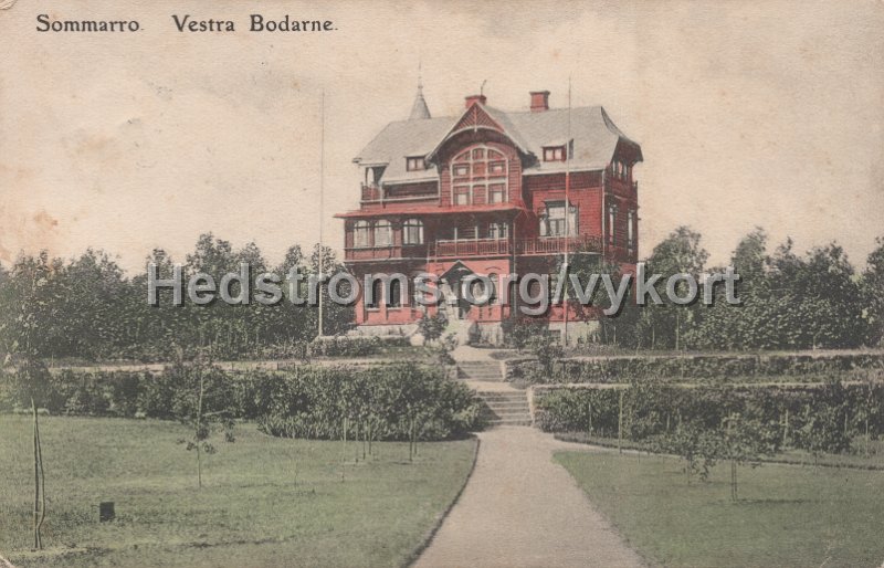 Sommarro. Vestra Bodarne. Postganget 23 mars  1907.jpg - Sommarro. Vestra Bodarne.Postgånget 23 mars 1907.