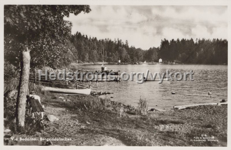 Va Bodarna. Bergsjodalsviken. Odaterat. Foto ensamratt H. Lindenhag, Goteborg. 816.jpg - V:a Bodarna. Bergsjödalsviken.Odaterat.Foto & ensamrätt: H. Lindenhag, Göteborg. 816.