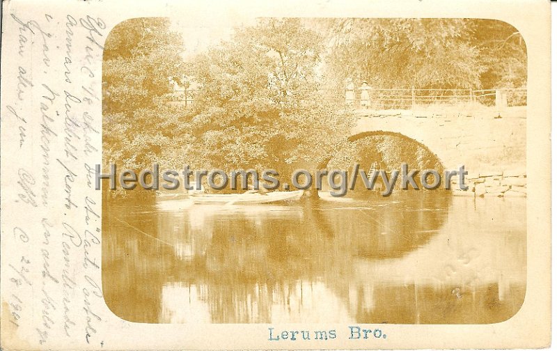 Lerums bro. Postganget 22 augusti 1901.jpg - Lerums Bro.Postgånget 22 aug 1901 till Glasgow.