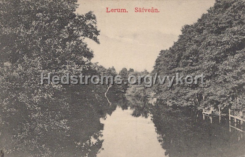 Lerum. Safvean. Odaterat. Forlag Carl Broback.jpg - Lerum. Säfveån.Odaterat.Förlag: Carl Brobäck.