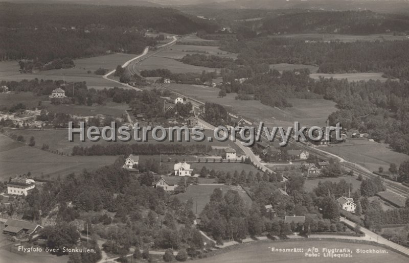 Flygfoto over Stenkullen. Postganget . Ensamratt A B Flygtrafik, Stockholm. Foto Lilljeqvist.jpg - Flygfoto över Stenkullen.Postgånget.Ensamrätt: A/B Flygtrafik, Stockholm. Foto Lilljeqvist.