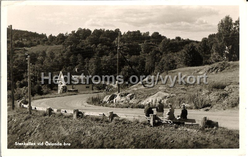 Stenkullen vid Olslanda bro. Postganget 3 juni. Foto-Carlsson, Goteborg.jpg - Stenkullen vid Ölslanda bro.Postgånget 3 juni.Foto-Carlsson, Göteborg.