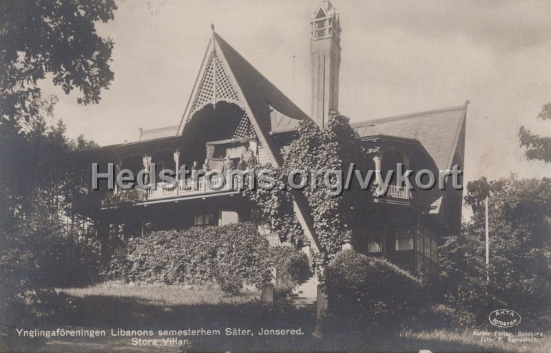 Ynglingaforeningen Libanons semesterhem Sater, Jonsered. Stora Villan. Odaterat. Aaroes forlag. Foto P. Samelson.jpg - Ynglingaföreningen Libanons semesterhem Säter, Jonsered. Stora Villan.Odaterat.Aaröes förlag.Foto P. Samuelson.jpg