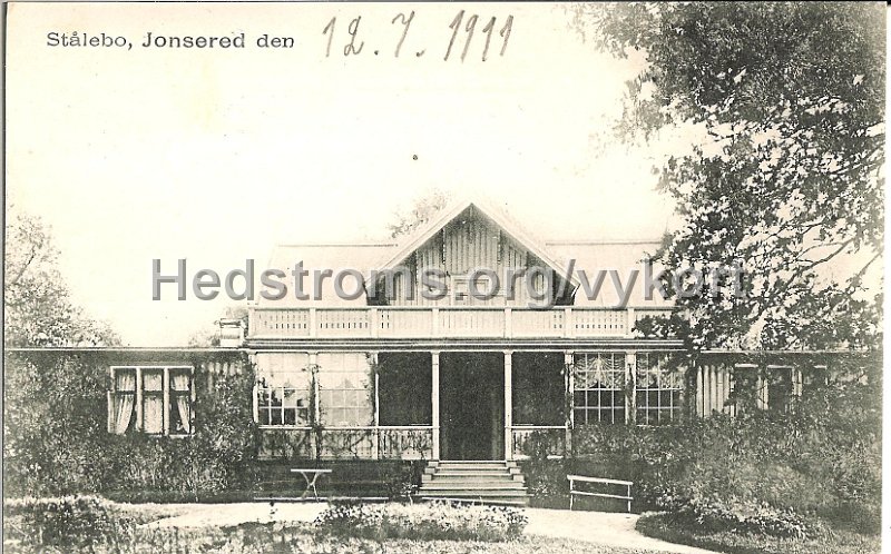 Stalebo, Jonsered den 12 juli 1911..jpg - Stålebo, Jonsered den.Postgånget 12 juli 1911.