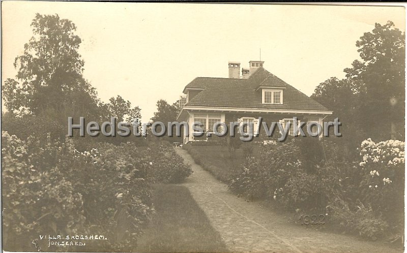 Villa Skogshem, Jonsered. Postganget 9 januari 1923.jpg - Villa Skogshem. Jonsered.Postgånget 9 jan 1923