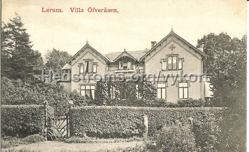 Lerum. Villa Ofverasen. Postganget 20 januari 1911. Forlag Carl Broback.jpg - Lerum. Villa Öfveråsen.Postgånget 20 jan 1911.Förlag: Carl Brobäck