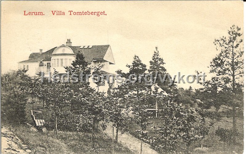 Lerum. Villa Tomteberget. Postganget 1911. Forlag Carl Broback.jpg - Lerum. Villa Tomteberget.Postgånget  1911Förlag: Carl Brobäck