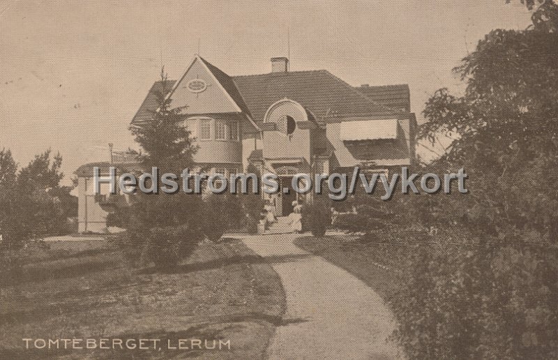 Tomteberget, Lerum. Postganget 21 mars 1919.jpg - Tomteberget, Lerum.Postgånget 21 mars 1919.