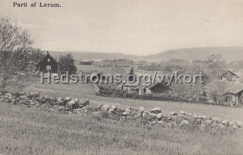 Parti af Lerum. Postganget 1911. Forlag Jac. Hægerstrom, Lerum.jpg - Parti af Lerum.Postgånget 1911.Förlag: Jac. Hægerström, Lerum.