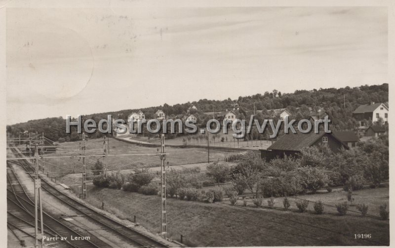 Parti av Lerum. Postganget 17 augusti 1943. Svenska Pressbyran 19196.jpg - Parti av Lerum.Postgånget 17 augusti 1943.Svenska Pressbyrån 19196.