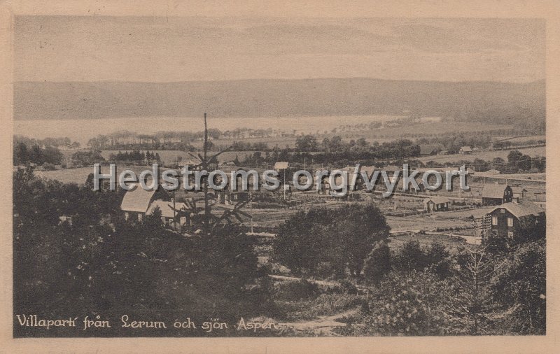 Villaparti fran Lerum och sjon Aspen. Postganget 14 april 1926. Fotoforlaget Svea, Goteborg.jpg - Villaparti från Lerum och sjön Aspen.Postgånget 14 april 1926.Fotoförlaget Svea, Göteborg.